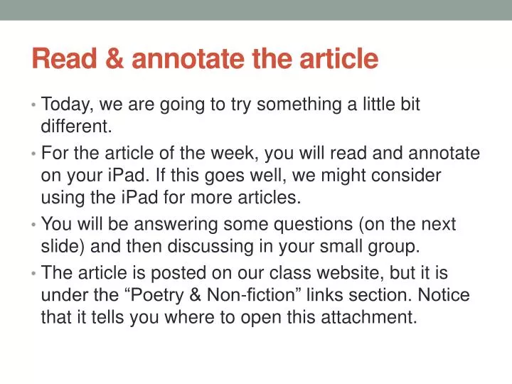 read annotate the article