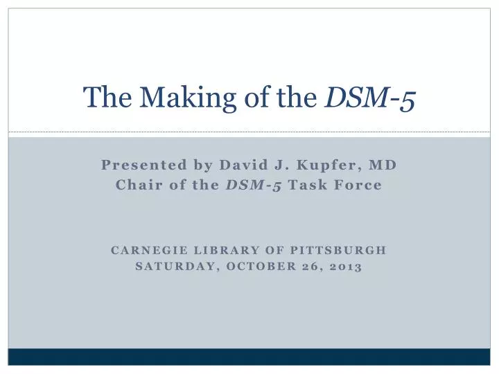 the making of the dsm 5
