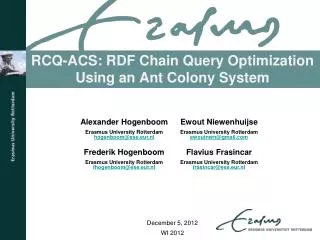 RCQ-ACS: RDF Chain Query Optimization Using an Ant Colony System