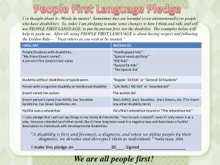 People First Language Pledge