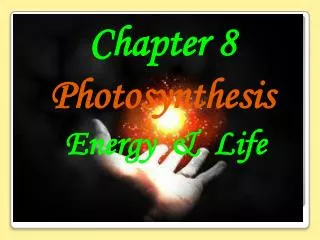 Chapter 8 Photosynthesis Energy &amp; Life