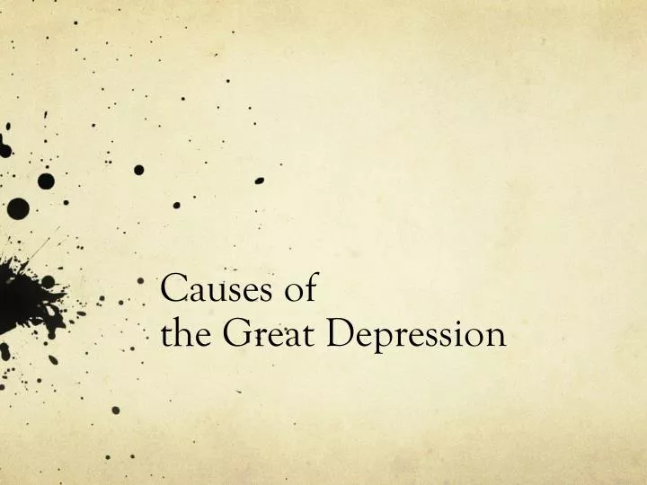 causes of the great depression