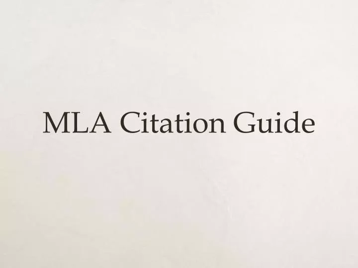 mla citation guide