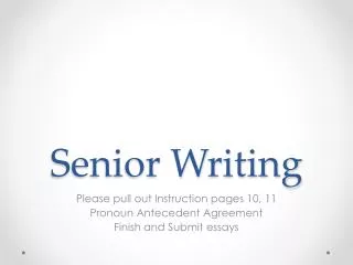 Senior Writing