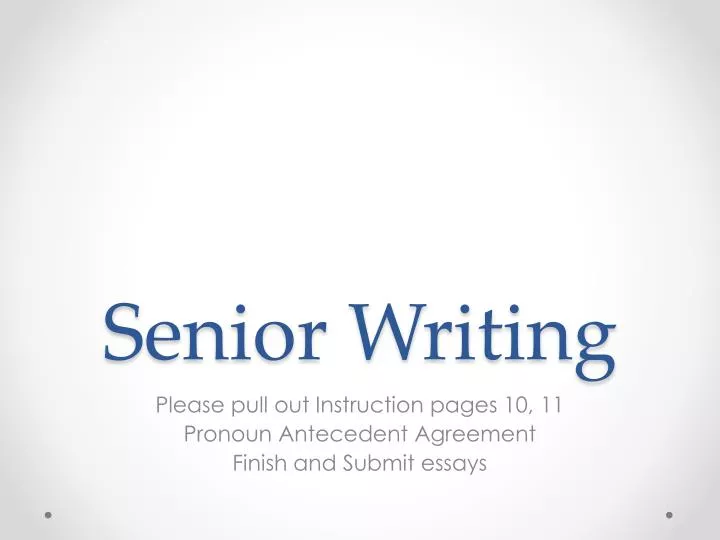 senior writing
