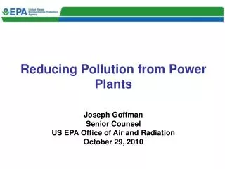Reducing Pollution from Power Plants