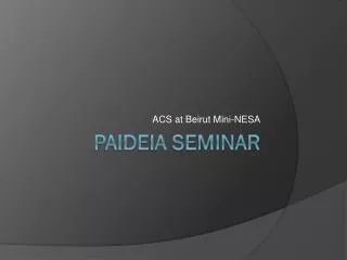 Paideia Seminar