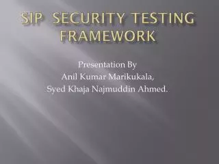 SIP Security Testing Framework