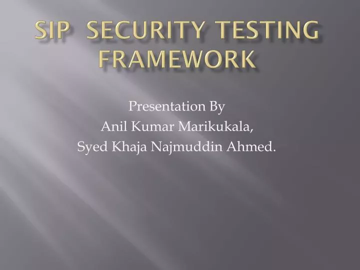 sip security testing framework