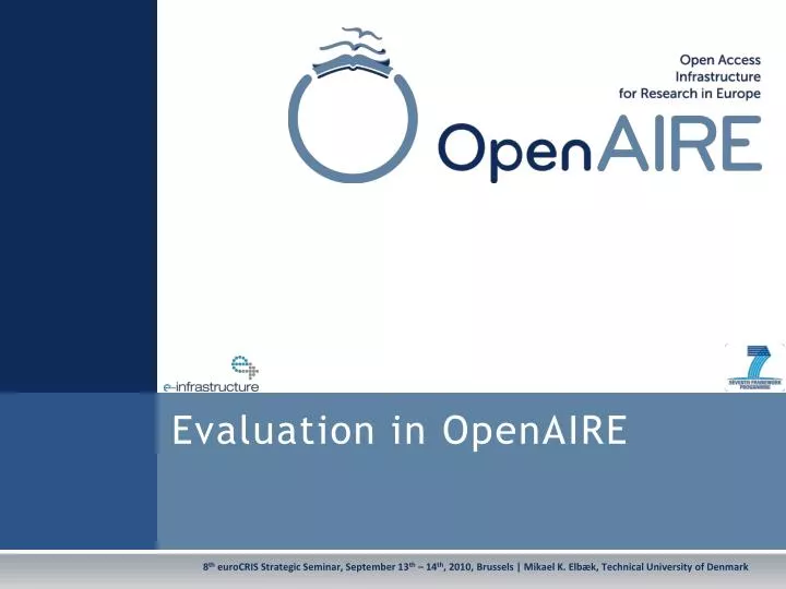 evaluation in openaire