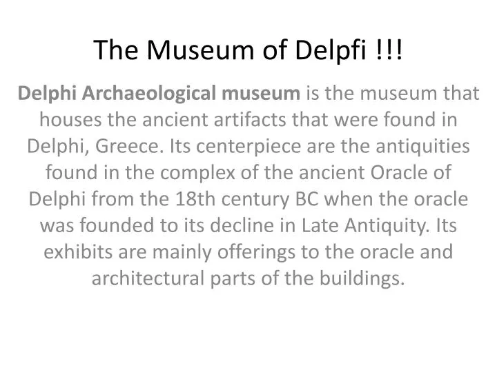 the museum of delpfi