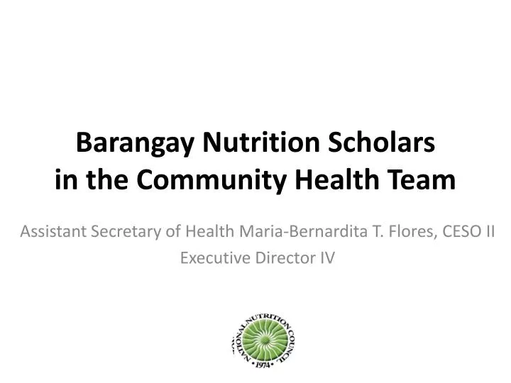 barangay nutrition scholars in the community health team
