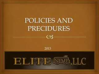 POLICIES AND PRECIDURES