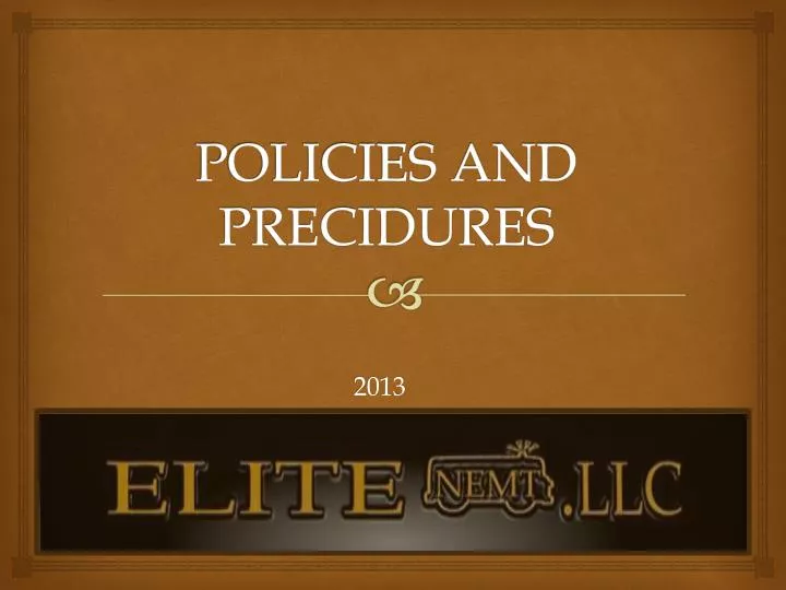 policies and precidures