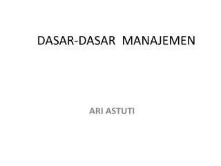 dasar dasar manajemen