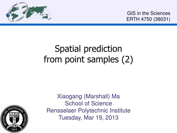 spatial prediction from point samples 2