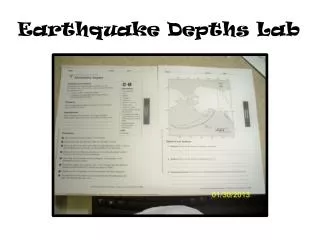 Earthquake Depths Lab