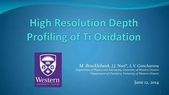 high resolution depth profiling of ti oxidation