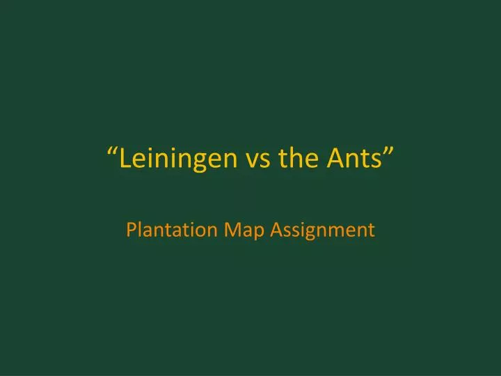 leiningen vs the ants