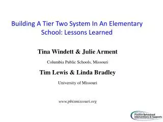 Building A Tier Two System In An Elementary School: Lessons Learned