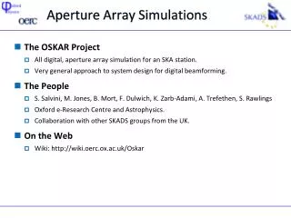 Aperture Array Simulations