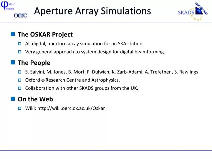 aperture array simulations