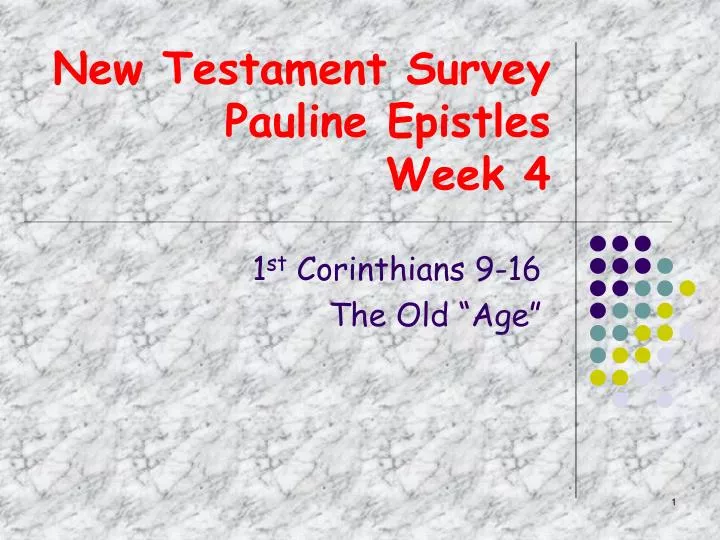 new testament survey pauline epistles week 4