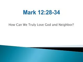 Mark 12:28-34