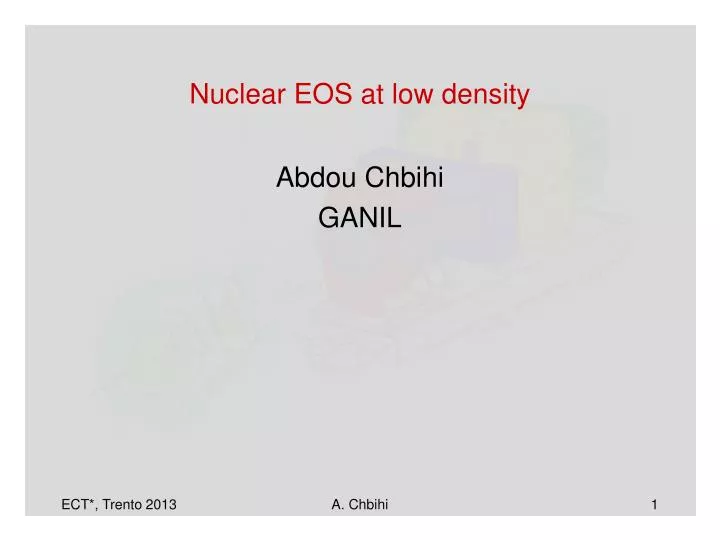 nuclear eos at low density