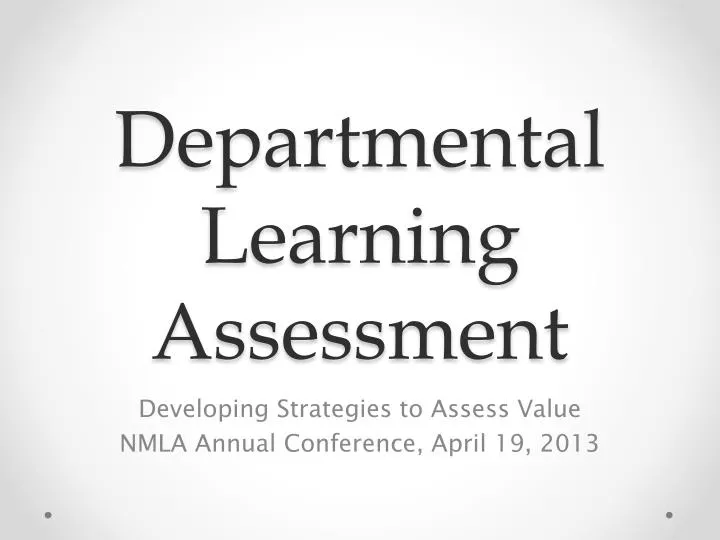 departmental learning assessment