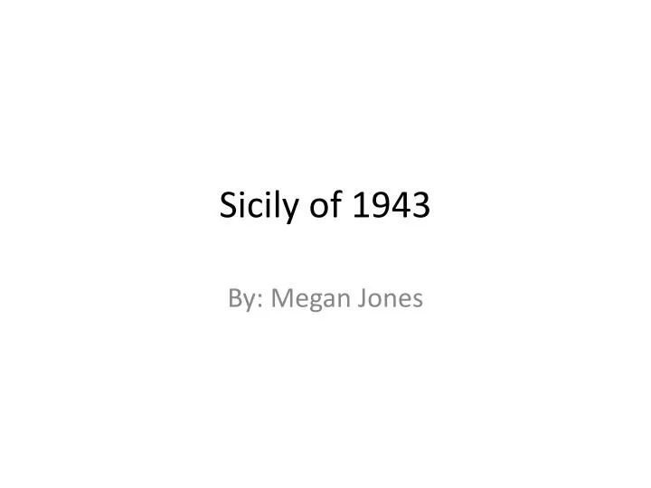 sicily of 1943