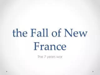 the Fall of New France
