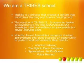 We are a TRIBES school.