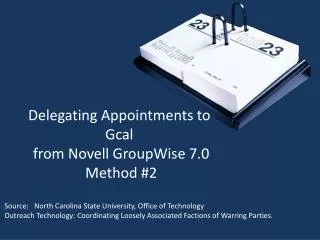 Delegating Appointments to Gcal from Novell GroupWise 7.0 Method #2