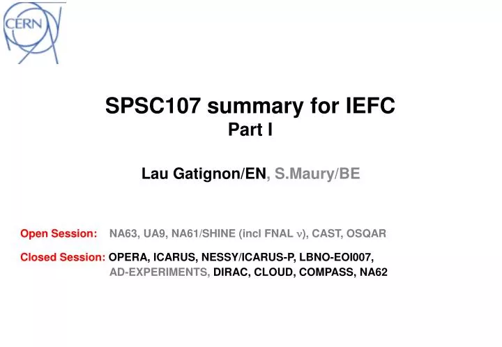 spsc107 summary for iefc part i