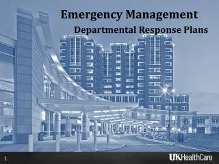 Emergency Management Departmental Response Plans
