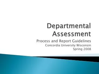 Departmental Assessment