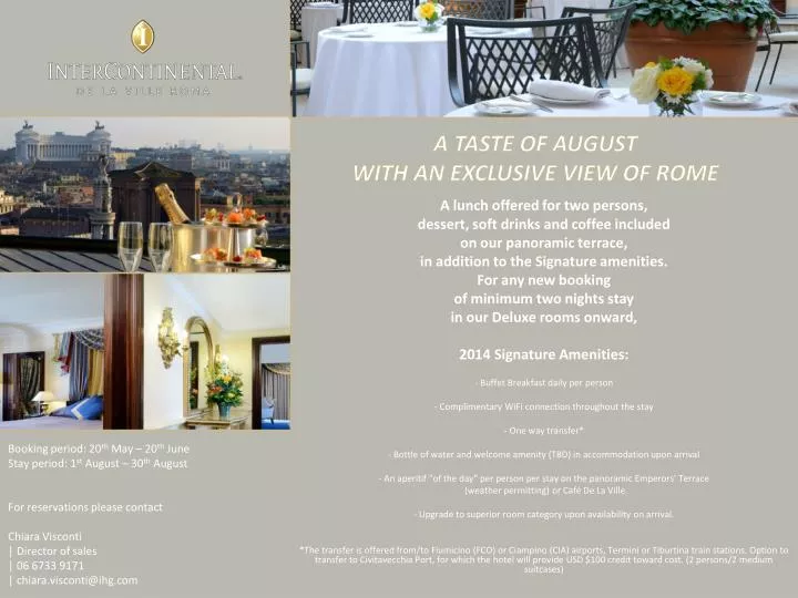 a taste of august with an exclusive view of rome