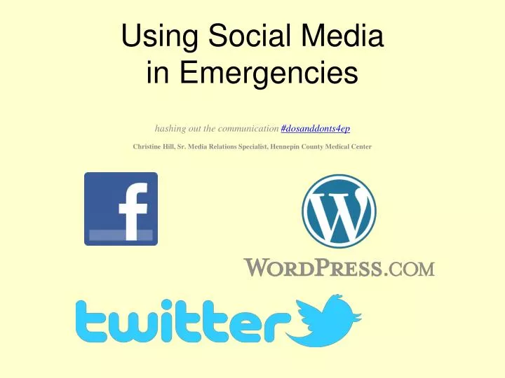 using social media in emergencies