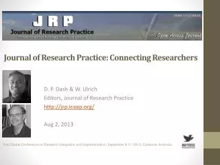 Journal of Research Practice: Connecting Researchers