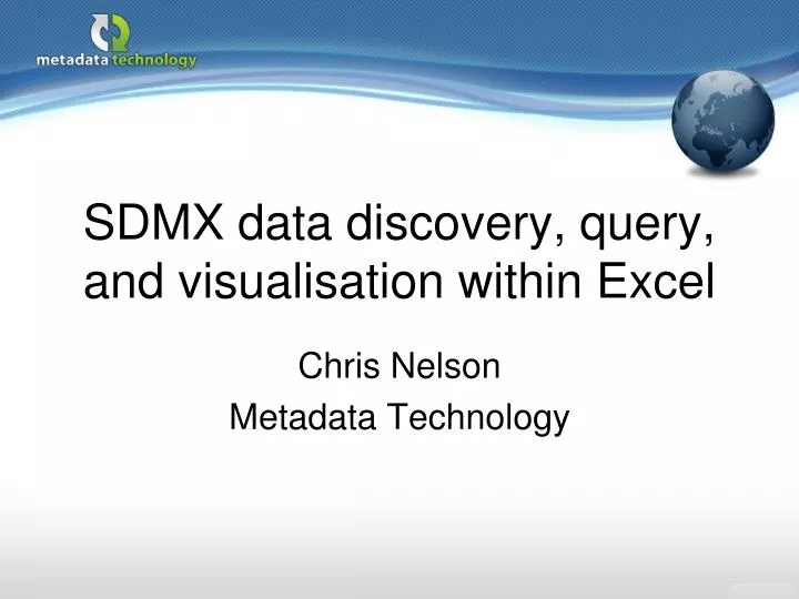 sdmx data discovery query and visualisation within excel