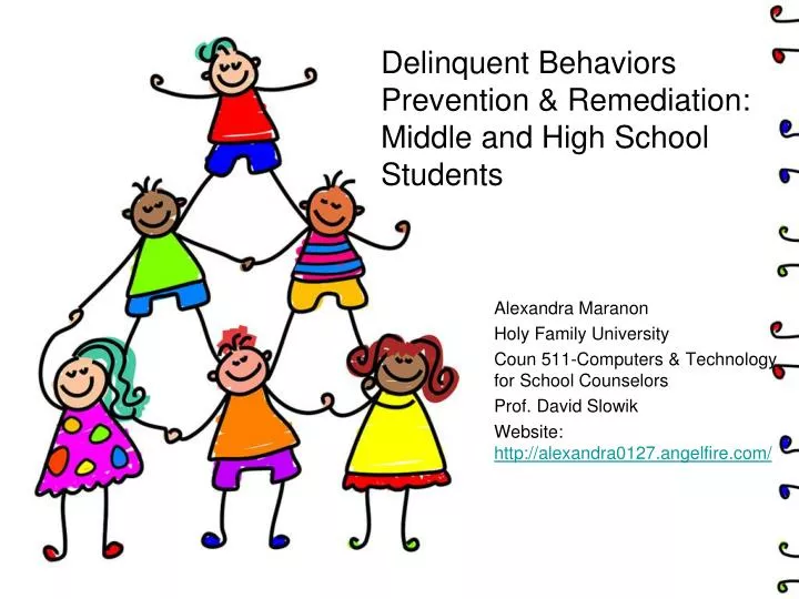 delinquent behaviors prevention remediation middle and high school students
