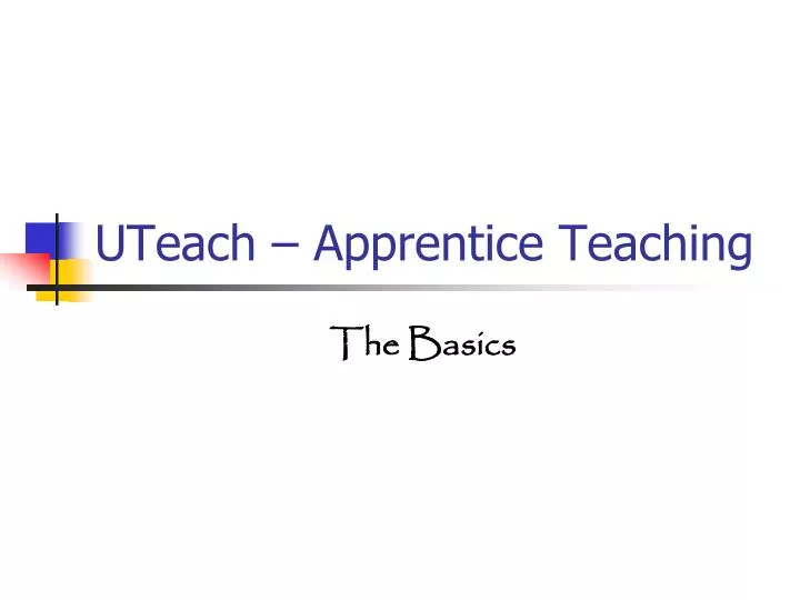 uteach apprentice teaching