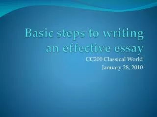 Basic steps to writing an effective essay