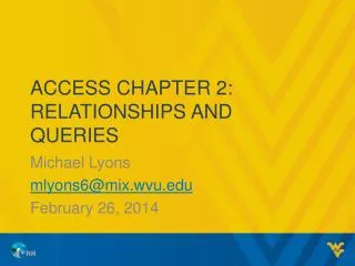 Access Chapter 2 : Relationships and Queries
