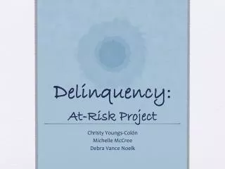D elinquency: At-Risk Project