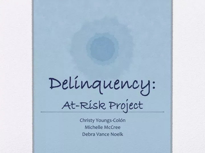 d elinquency at risk project