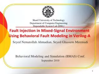 Fault Injection in Mixed-Signal Environment Using Behavioral Fault Modeling in Verilog-A