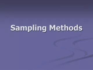 Sampling Methods
