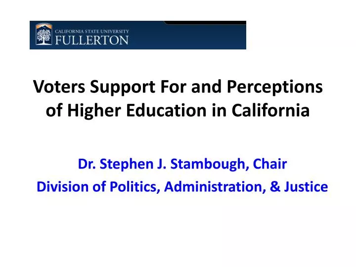 voters support for and perceptions of higher education in california